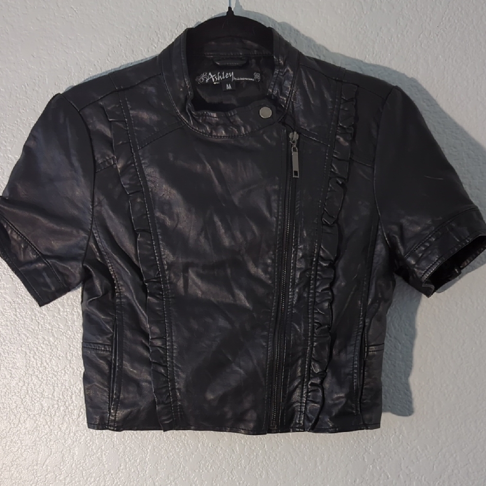 Ashley By 26 International Black Leather Motorcycle Jacket